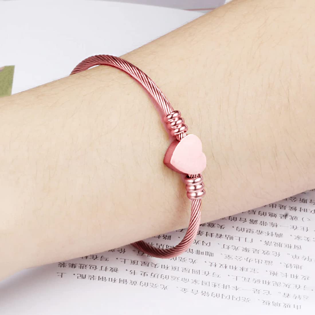 Stainless Steel Heart Shaped Kada Bracelet
